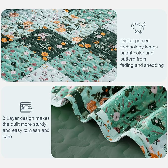 Exclusivo Mezcla Reversible Boho Quilts Twin Size - Image 5