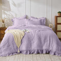 JOLLYVOGUE Lavender Twin Size Comforter Set, 2 Pieces Seersucker Lightweight by JOLLYVOGUE