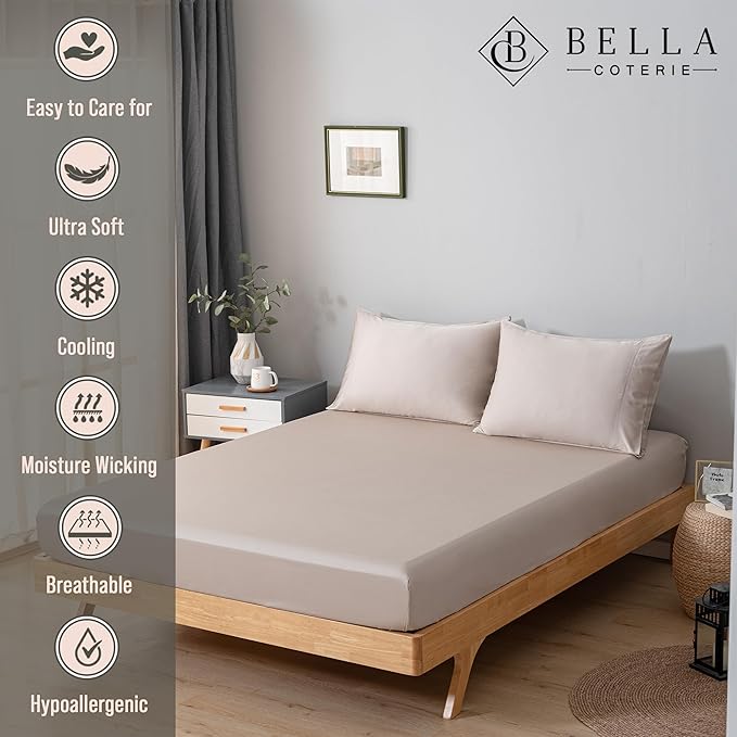Bella Coterie Cal King Size Fitted Sheet Only | Luxury Bamboo Viscose | 100% - Image 2