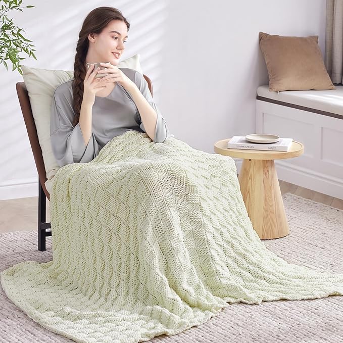 Knitted Weighted Blanket for Adult, No Beads Heavy Blanket 60” x 80'' 20lbs - Image 7