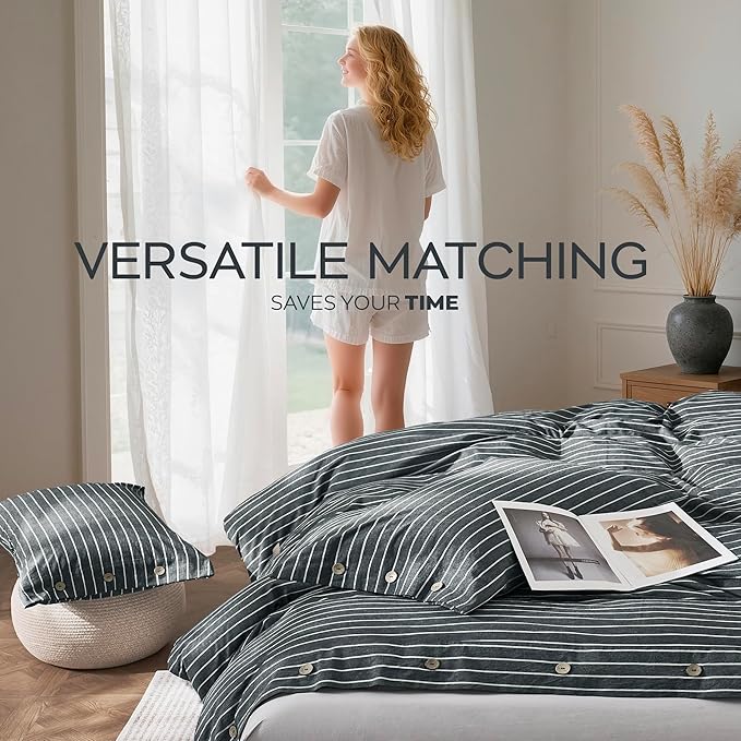 JELLYMONI Cotton Duvet Cover Cal King Size - Image 5