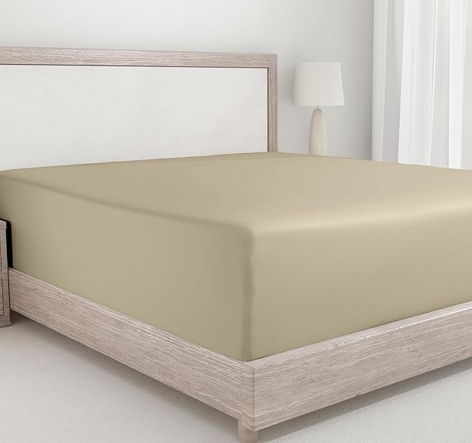 California Design Den Full Size Fitted Sheet Cotton Only, 400 Thread Count 100% by CaliforniaDesignDen