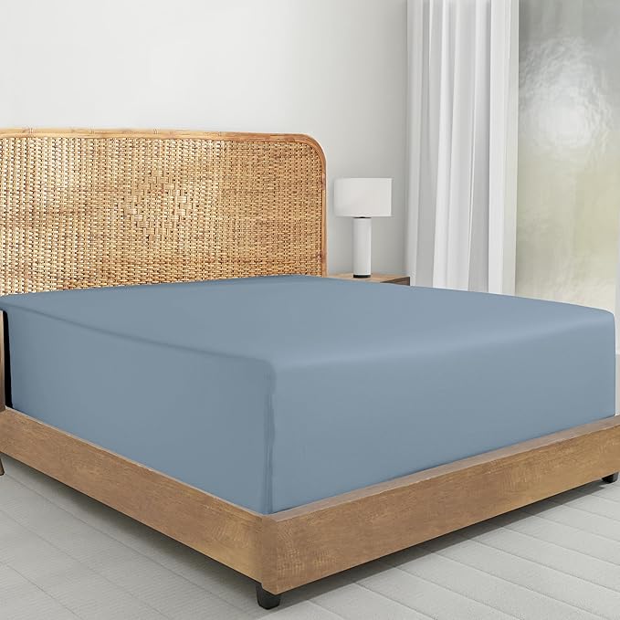 California Design Den 100% Organic Cotton Twin XL Percale Fitted Sheet by CaliforniaDesignDen