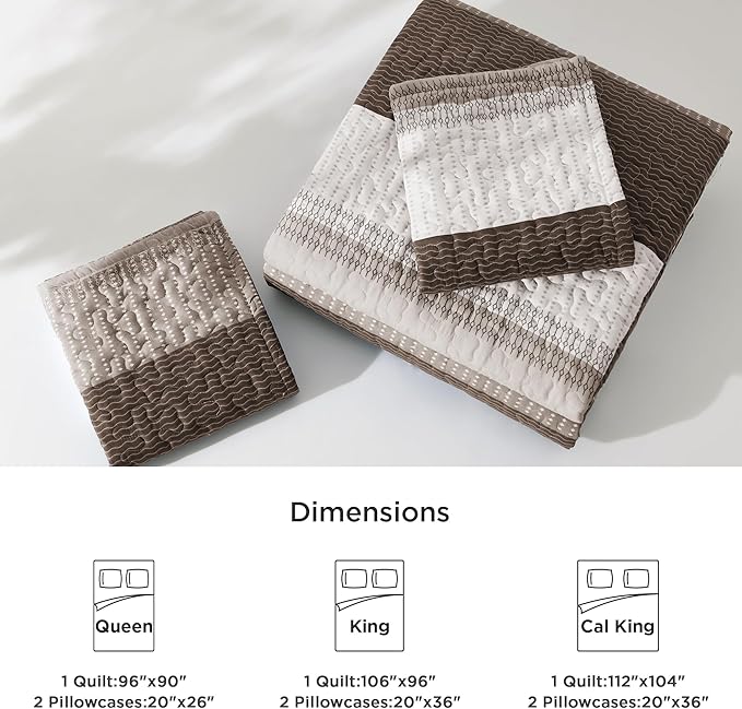 Litanika California King Quilt Set Brown - Image 7