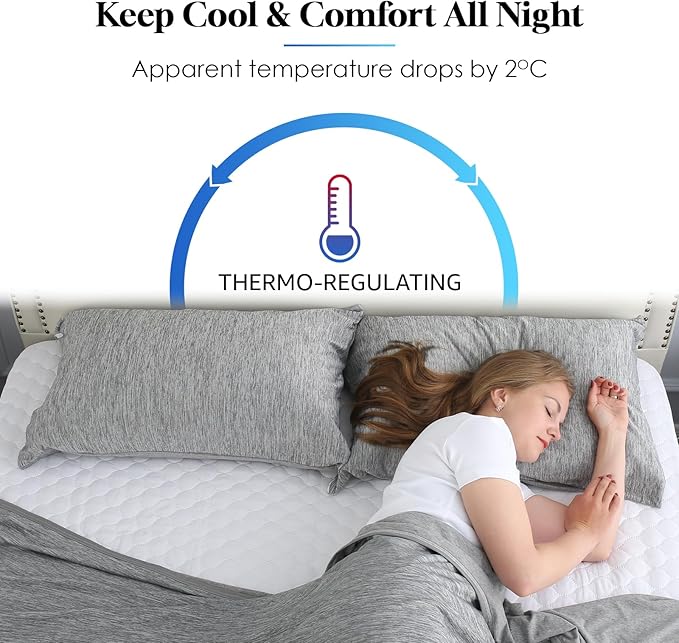CHOSHOME Cooling Pillow Cases Zipper Pillow Covers Q-Max > 0.45 Zippered - Image 3