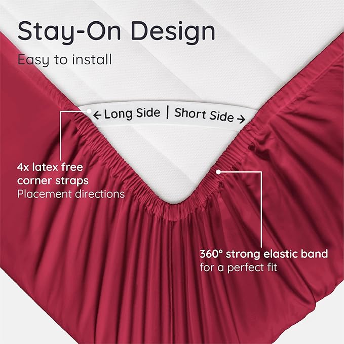 Bambaw 100% Viscose Derived from Bamboo Fitted Sheet Twin Size, Cooling Fitted - Image 5