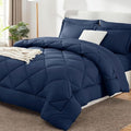 CozyLux California King Comforter Set Navy Blue by CozyLux