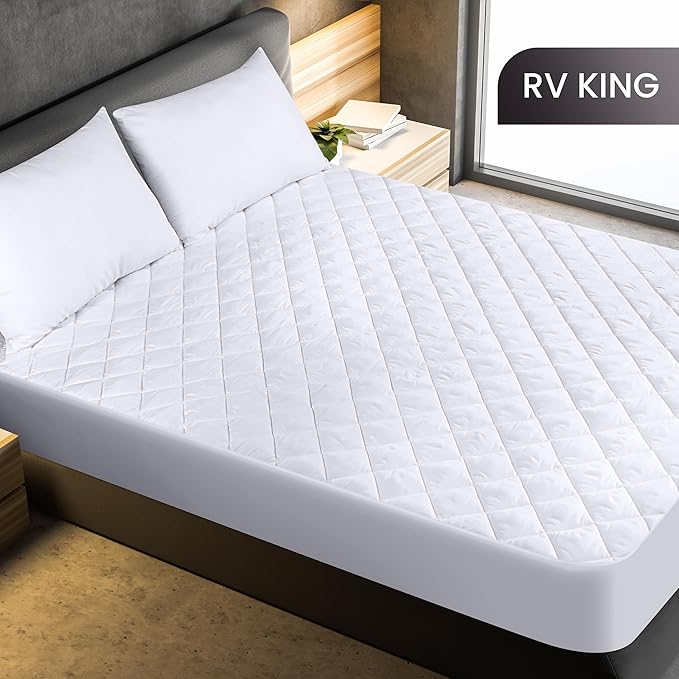 Utopia Bedding Quilted Fitted Mattress Pad RV King Size Elastic Fitted Mattress - Image 2