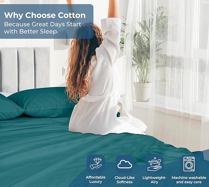 Royale Linens 100% Organic Cotton Queen Flat Sheet Only - Image 7