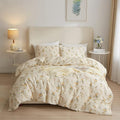 mixinni Aesthetic Floral Duvet Cover Set Twin Size, Farmhouse Boho Yellow by mixinni