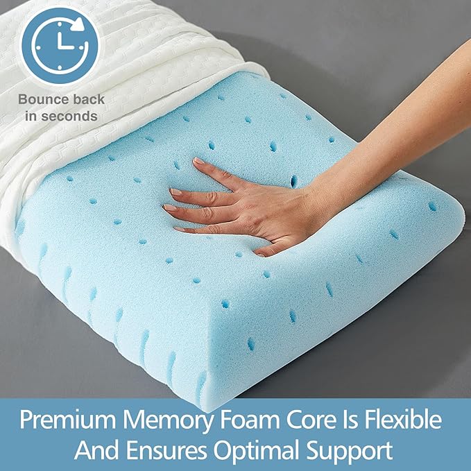 DUMOS Memory Foam Pillows for Sleeping, 1 Pack Bed Pillows for Adults - Image 5