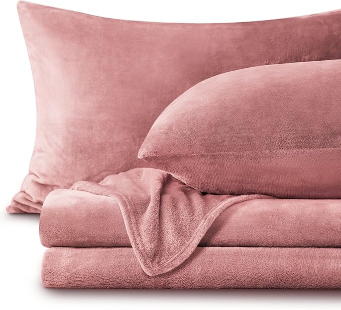 BEDELITE Flannel Sheets Queen Size Dusty Pink by BEDELITE