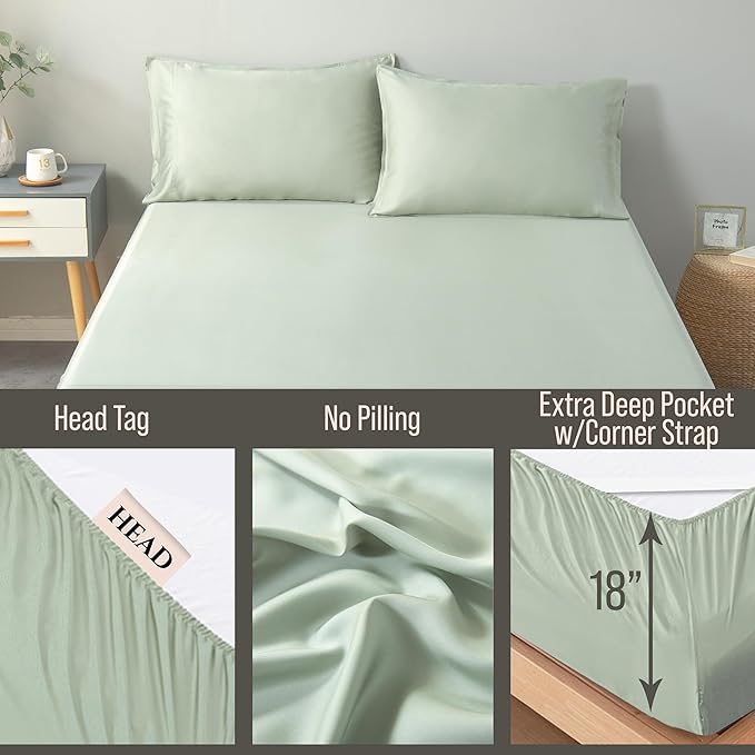 Bella Coterie Luxury Bamboo Viscose Queen Size Fitted Sheet Only | 100% - Image 3