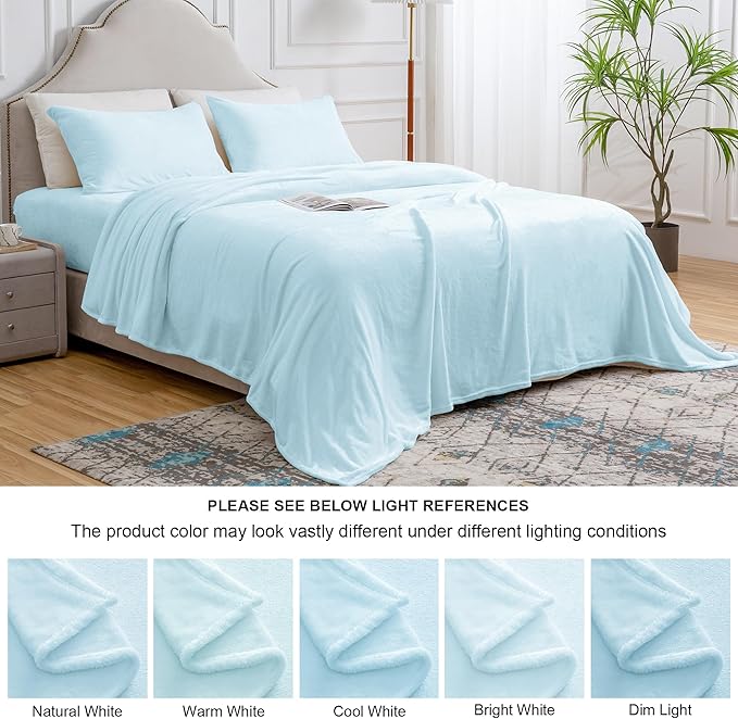 BEDELITE Flannel Sheets King Size Blue - Image 9