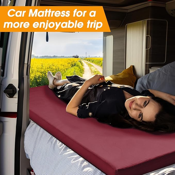 CYMULA Camping Cot Mattress 2in Memory Foam Sleeping Pad, Soft Warm Non-Slip - Image 9