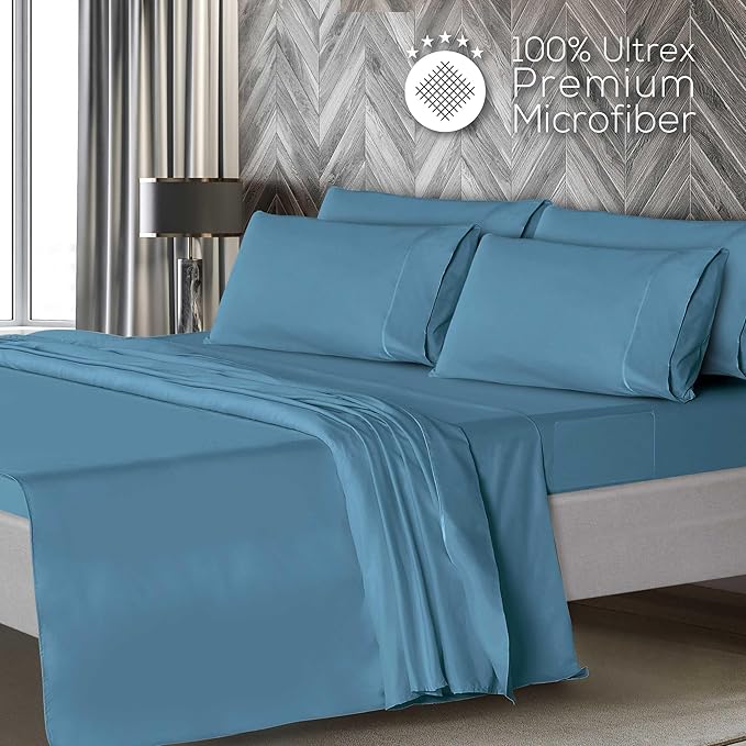 Mueller Ultratemp Bed Sheets Set, Super Soft 1800, 6 Piece California King - Image 3
