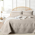 akkialla King/Cal King Quilt Set, Taupe Lightweight Microfiber Bedspread by akkialla