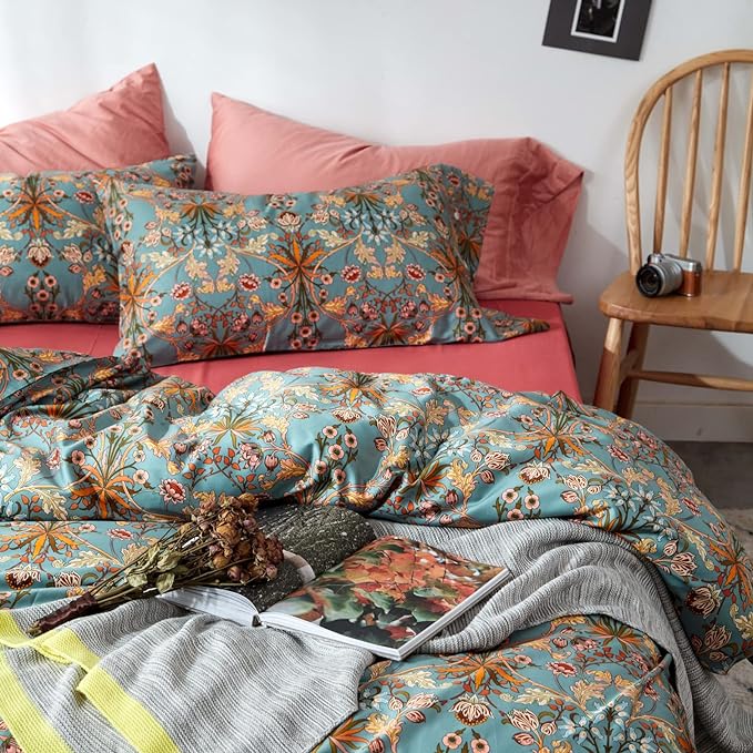 mixinni Vintage Style Garden Flower Queen Duvet Cover - Image 4