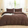AveLom Seersucker Duvet Cover Set Queen Size, 3 Pieces, Textured Duvet Cover by AveLom