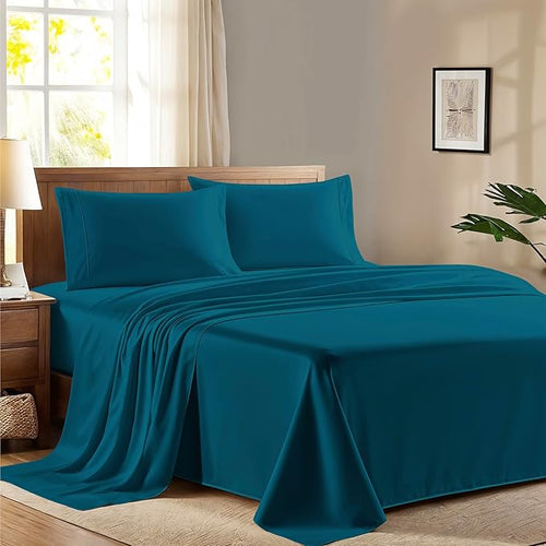 100% Egyptian Cotton California King Size Sheet Set by AshtonSheets