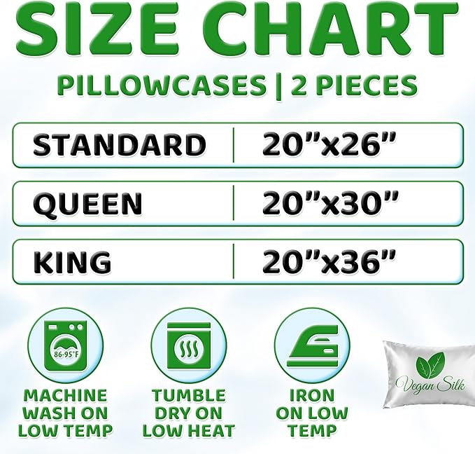 Pillow Cases - 100% Viscose Derived from Bamboo - Cooling Pillowcase - King Size - Image 8