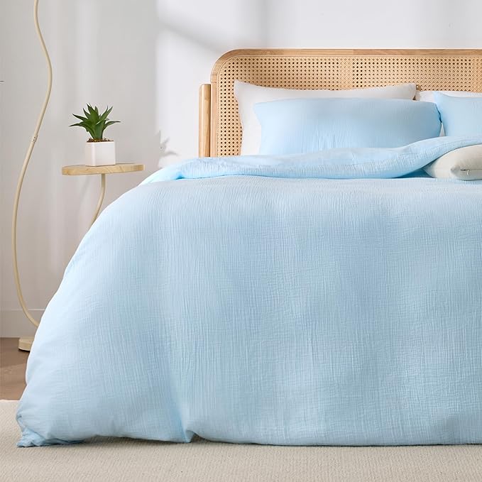 RRENEWROOTS Blue Twin Duvet Cover, 100% Sandwashed Cotton Soft Twin Size Duvet by Unknown