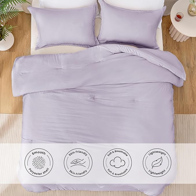 Love's cabin Lavender Twin/Twin XL Comforter Set, 2-Piece Prewashed Bed Set - Image 3