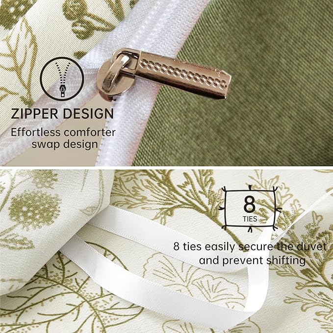 BOLINLIVING Floral Duvet Cover Full Size, Breathable Soft Microfiber Bedding Set - Image 7