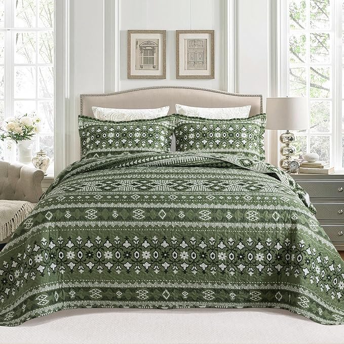BEDIFANY California King Quilt, Reversible Lightweight Bedspread, Boho Bed by BEDIFANY