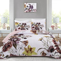 Drucon Floral Quilt Set Twin 2 Pieces Boho Blush Floral Quilt Coverlet Set Soft by DRUCON