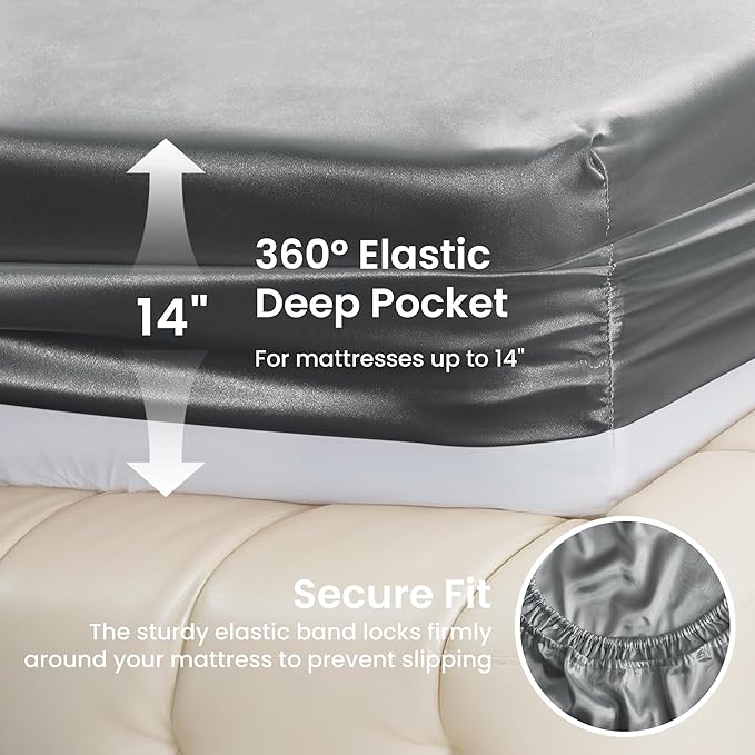 Love's cabin California King Satin Sheet Sets - Image 4