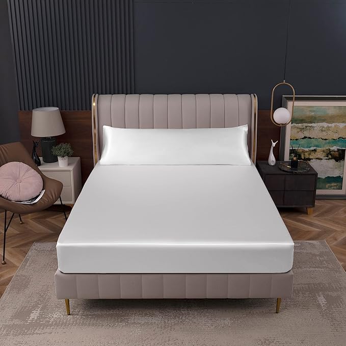 Homiest White Satin Fitted Sheet - Image 7