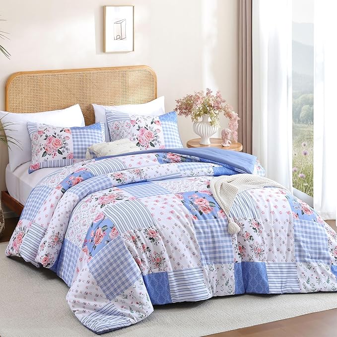 YIKUSH comforters Set Floral Comforter Bedding Set Set Comforter Year-Round All - Image 2