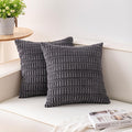 Aegero Pack of 2 Corduroy Decorative Throw Pillow Covers 26x26 InchSoft Striped by Unknown