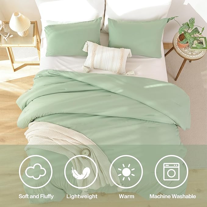 ROSGONIA Sage Green Twin/Twin XL Comforter Set - Image 5
