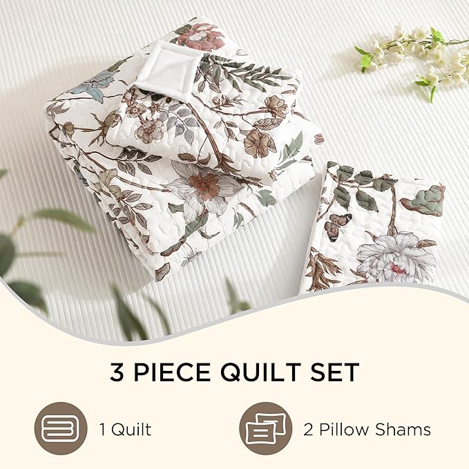 Litanika Floral White Quilt King Size - Image 9