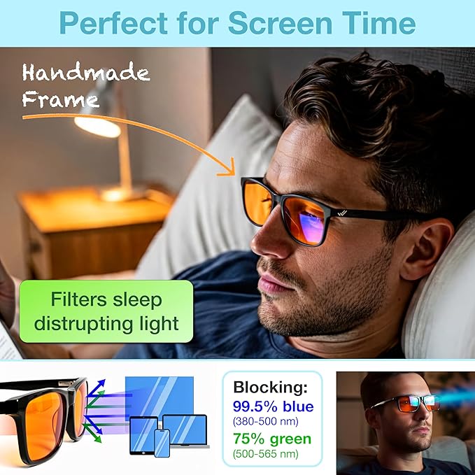 +1.0 +1.5 +2.0 +2.5 Orange Blue Light Blocking Reading Glasses - Image 3