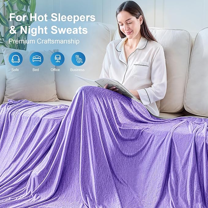 KMUSET Cooling Blanket Twin, Double Sided Summer Cooling Blankets - Image 8