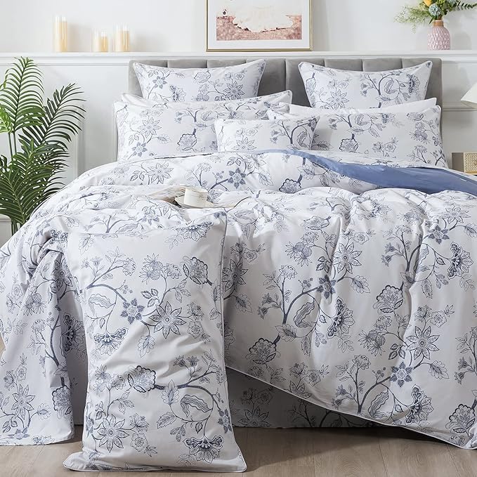 FADFAY Duvet Cover Set Twin Floral Bedding Percale Cotton 600 TC Classical by CottonWorldSweetDream