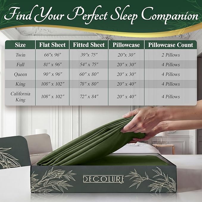 DECOLURE 100% Viscose Derived from Bamboo Sheets Queen Size - Image 8