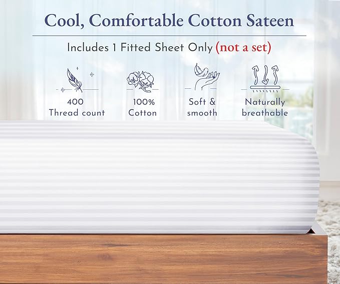 California Design Den King Fitted Sheet Only Deep Pocket - Image 5