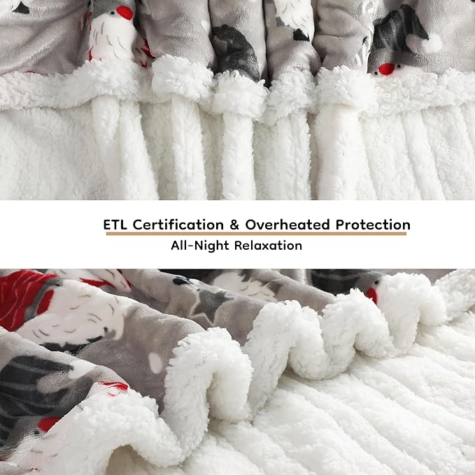 LaffyLo Electric Heated Blanket Queen Size 84 x 90, Dual Control, Fast Heating - Image 5