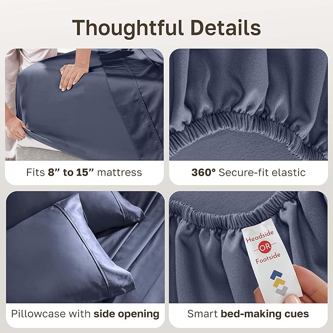 California Design Den Soft 100% Cotton Twin Size Bed Sheets Set, 400 Thread - Image 6