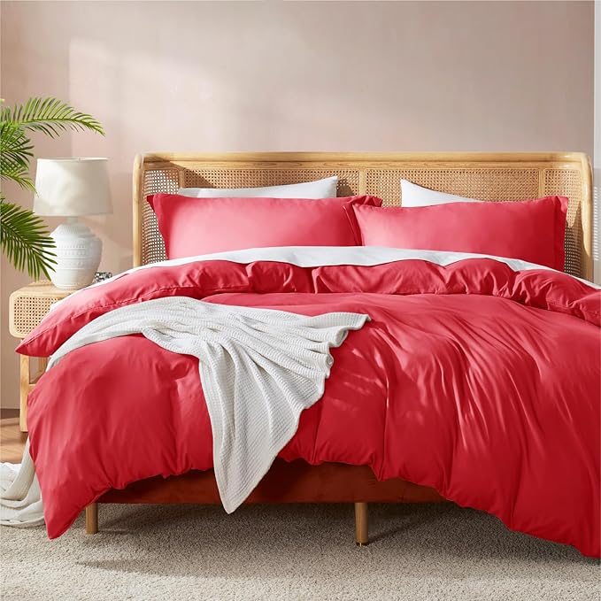 Nestl Red Duvet Cover Queen Size by Nestl