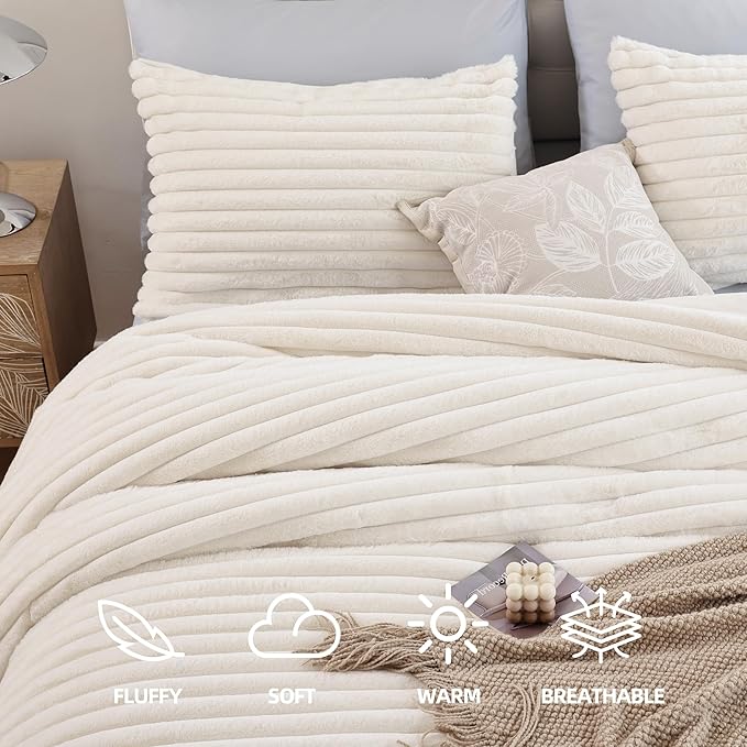 Smoofy Fluffy Queen Comforter Set 3 Pieces - Image 2