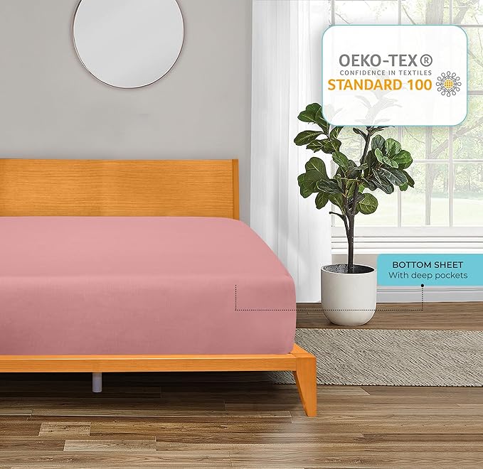 ROYALE LINENS 300 Thread Count 100% Long Staple Combed Cotton Fitted Sheet King - Image 6