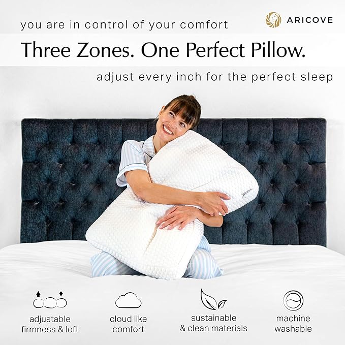 Aricove Bed Pillow for Sleeping, Side Sleeper Pillow for Adults, King Size - Image 2