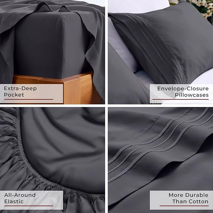 Mellanni Split King Sheets Set - Image 6