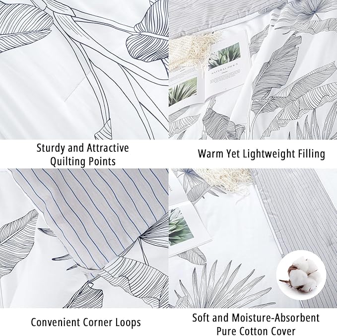 LEMIROE Botanical Cotton Comforter King Size - Image 5