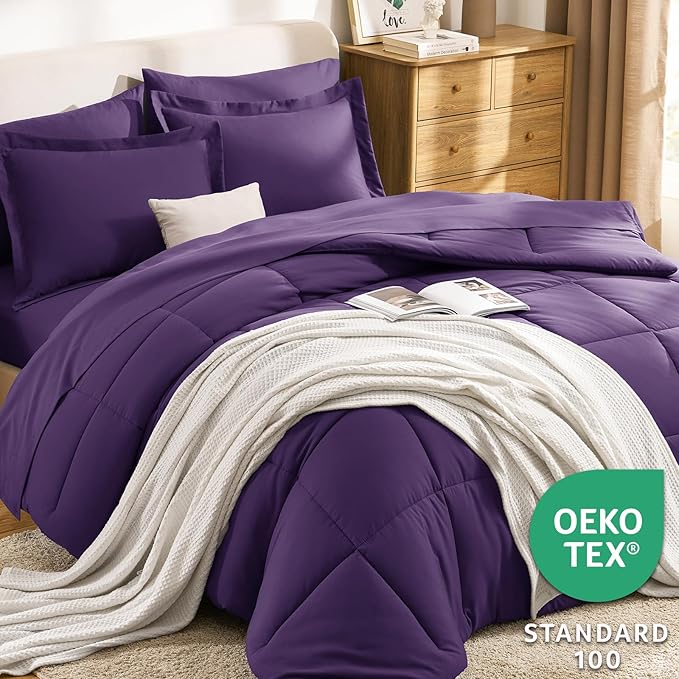 CozyLux Full Size Comforter Sets Purple - Image 3